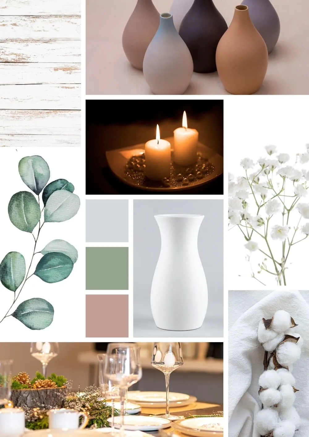 Moodboard Eucalyptus & katoen