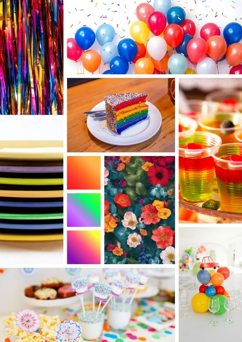 Moodboard Regenboog & confetti
