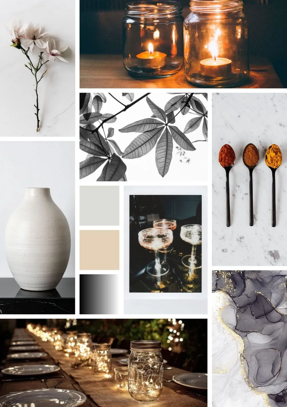 Moodboard Zwart & marmer